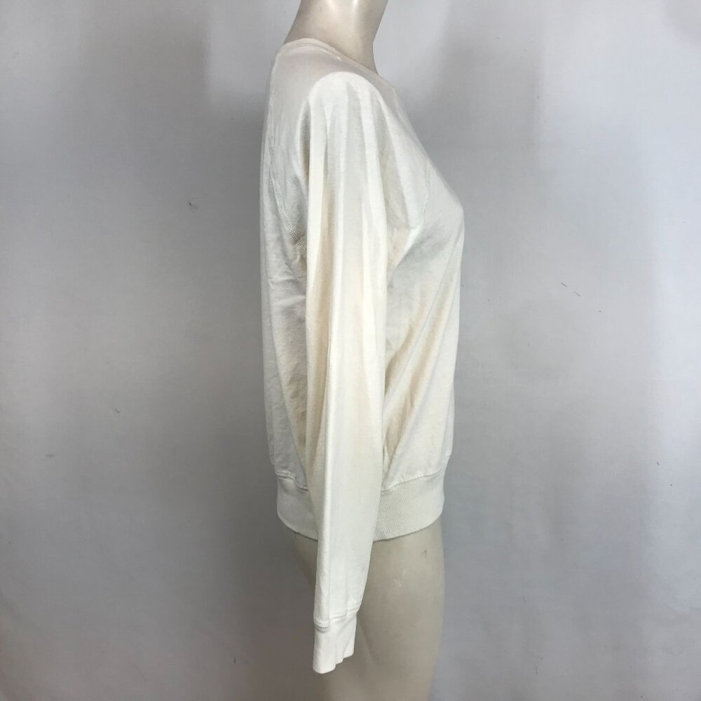 EVERLANE - WOMEN'S SMALL - OFF WHITE LONG SLEEVE CREW NECK ORGANIC COTTON TOP - Picture 4 of 8